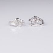 0.42ct pair Mixed Cut Diamond / Rhodium Over Silver Earrings. Appraisal value $980.00 approx £616.40