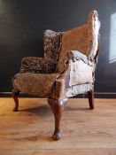 19TH CENTURY WALNUT WING ARMCHAIR FOR RESTORATION