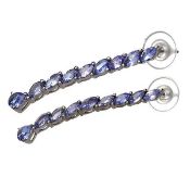 18x Tanzanite & Platinum on Silver Earrings (2.86ct). Appraisal value $2,503.00 approx £1,630.42.