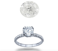 Stunning 2.35 carat diamond ring in a halo setting of 14k gold.