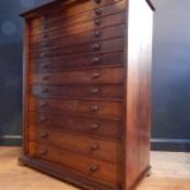 OAK COLLECTORS CHEST OF DRAWERS CIRCA 1900. Condition: Minor Restoration and Waxing completed, of