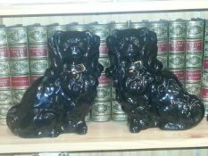 Pair of Black Spaniels, Fireplace Dogs, 8 Inches Tall - INCLUDES FREE UK DELIVERY
