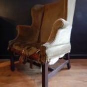 GEORGE III PERIOD WING ARMCHAIR FOR RESTORATION. Condition: Original requiring restoration, original