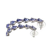 3.45ct Pear Cut Tanzanite & Platinum Over Silver Earrings. Appraisal value $2850.00 approx £1,849.21