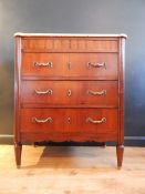 FRENCH CHEST WITH MARBLE TOP, LATE 19TH CENTURY. Condition: minor knocks and losses, drawers need