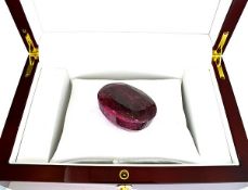 An Oval Cut Ruby Gemstone totalling 527.80ct. Appraisal value $1,585.00 approx £1,032.36