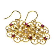 1.30ct Ruby & 2.32ct Topaz. Gold Over Sterling Earrings. Appraisal value $750.00 approx £486.73