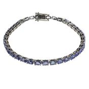 35x Tanzanite Gems (4.65ct) & Platinum on Silver bracelet. Appraisal value $2910.00 approx £1892.31