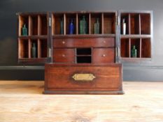 19TH CENTURY TRAVELLING APOTHECARY CABINET. Nice example – Lockable rear secret poison