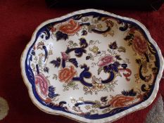 Masons Blue Mandalay Oval Gadroon Dish size 280mm x 240mm very good condition and boxed - No Reserve