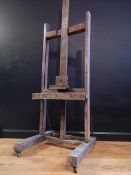 ARTISTS EASEL. Artists Easel with Lift Up mechanism, With artists name to reverse. Tightening