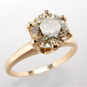 Fancy yellow diamond solitaire ring set in 14 carat yellow  gold