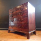 GEORGE III PERIOD BACHELORS CHEST CIRCA 1780.Original handles with this small mahogany chest with