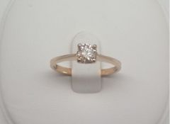 0.43 carat diamond set in yellow gold – colour M S12.