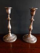 GEORGIAN SILVER CANDLESTICKS FOR RESTORATION. Condition: With removable Sconce Makers Mark IP&Co J.