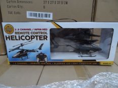 2 x Global Gizmos 2.0 Channel/Infra Red Remote control helicopter. Flashing LED Light, Outdoor