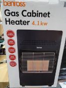 1 x Benross Gas Cabinet Heater 4.1KW. 3 Heat settings, Carry Handle, Energy Saving, Flame fairure