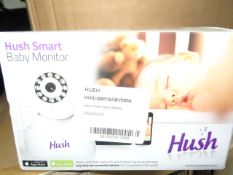 1 x Hush Smart Baby Monitor. Easy to set up, night vision upto 15m, take and share a snapshot,