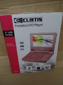 1 x Curtis 7 Inch LCD Screen Portable DVD Player. Built in rechargable lithium polymer battery,
