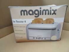 1 x MAGIMIX Four slice polished toaster. •Magimix polished stainless steel toaster
•Product
