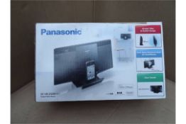1 x Panasonic SC-HC25DBEBK 10W DAB Micro System with iPod/iPhone Dock and USB Playback. The slim