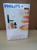 1 x Philips Viva Collection HR1617 Metal Bar Hand Blender. •Powerful 650-watt motor to blend through