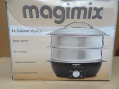 1 x Magimix Le Cuiseur Vapeur Steamer. Large Capacity, Fast Cooking, Multifunctional Bowl, 4 Cooking