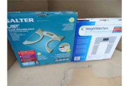 2 x Analyser scales to include  1 x salter UST Glass and 1 x Weight watchers ultra slim glass body