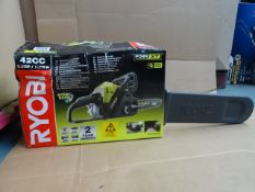 1 x Ryobi 42cc 4.2HP/1.7KW Petrol Chain Saw, with trigger opperated control and hand operated