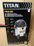 1 x Titan TTB351VAC 20L 1400 Watt Wet and Dry Vacuum Cleaner. 2.4m hose, deluxe combi floor