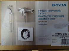 1 x Bristan Sonique Thermostatic Mixer Shower, Chrome Plated. Uses water from both hot and cold