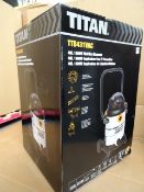1 x Titan TTB431VAC 40L 1400W. 2.4m Hose, 250mm wet and dry floor nozzle, 2 plastic wands, side tank