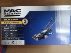 1 x MAC ALLISTER MLM1300 1300 Watt Lawn mower,  38L capacity, 400m2, 6 different cutting heights!