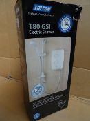 1 x Triton T80 GSI Electric Shower, easy to install electric shower. With multiple cable and water