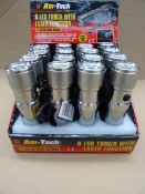 16 x Am-Tech Quality Tools. 8 LED Torch With Laser Function. 8 Super Bright LEDs. Complete with