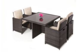 Zebrano rattan cube set without footstools.