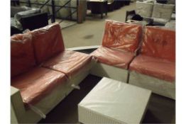 Brand New 7 piece White all weather corner sofa set with corner side table