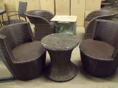 Brand New Trio Set. His n Hers Patio Set with Side Table - Multi Brown all Weather Rattan.