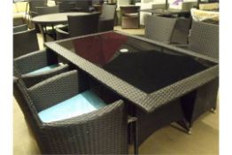 brand new 5 piece black all weather top quality rattan patio set