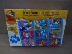 18 x Tom and Jerry 9 in 1 Puzzle. Extra Large Size of Upto 2.9M! 9 Puzzles in 1! 390 Pieces! RRP £