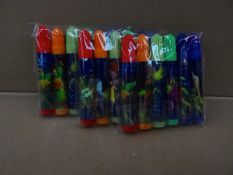 Approx 250 x Packs of 6 Teenage Mutant Ninja Turtles Felt Tip Pens in various colours such as green,