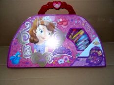 12 x Disney Sofia The First Carry Along Art Case.  Each set includes:  12 x Markers, 12 x Crayons,