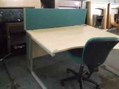 5 x Right Sided 140cm Wave Desk 3Drawer Filing Pedestal, Office Chair & Desk Divide    Right Sided