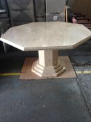 Cream Solid Marble Octagonal Dining Table 140cm Diameter Stunning Luxury    This was used as a