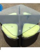 Brown All Weather Rattan Four Leaf Clover Dining Set    This unique four leaf clover all weather