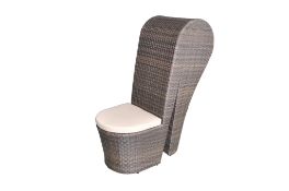 Brown Exclusive designer high quality all weather rattan high heel shoe chair 
Brown designer hand
