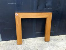 Simple Square Cut Teak Veneered Modern Fire Surround/ Mantel   
This modern teak veneered