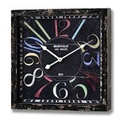 Large Square Colourful Wall Clock Vintage Shabby Chic Distressed Retro 

Measures: 40x40cm

Wall