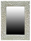 Beautiful Pearl White Stylish Large Wall Mirror 118cm x 88cm REDUCED TO CLEAR - BRAND NEW