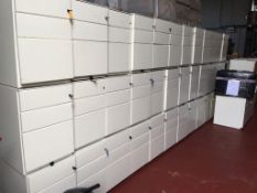 10 x Lockable 3 Draw Cream High Quality Sturdy Steel Office Desk Pedestal 
Used but in absolutely